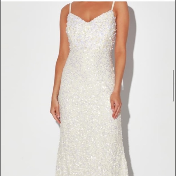 Lulus At Last White Sequin Mermaid Maxi Dress - Picture 10 of 17